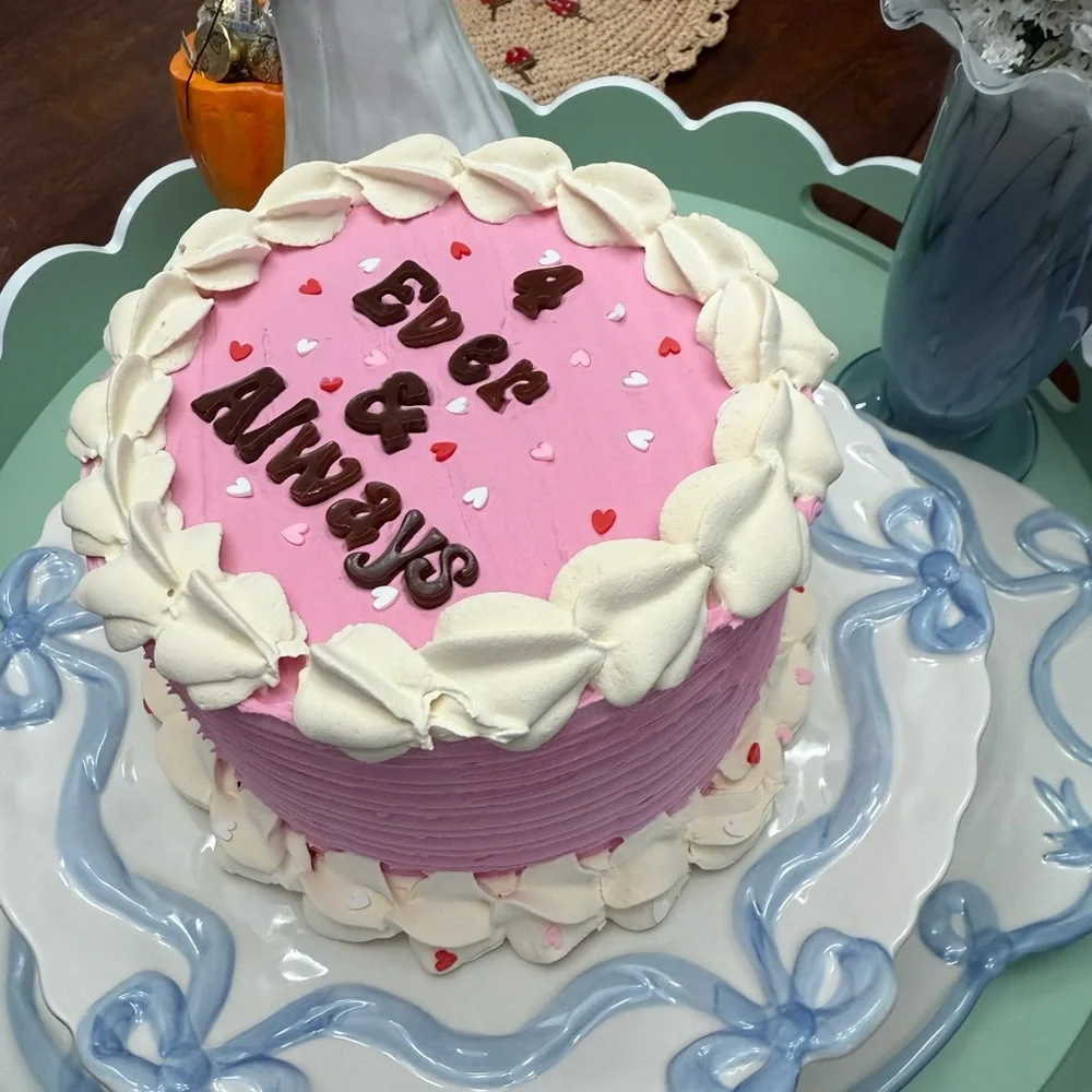 Faux Pink and White Celebration Cake